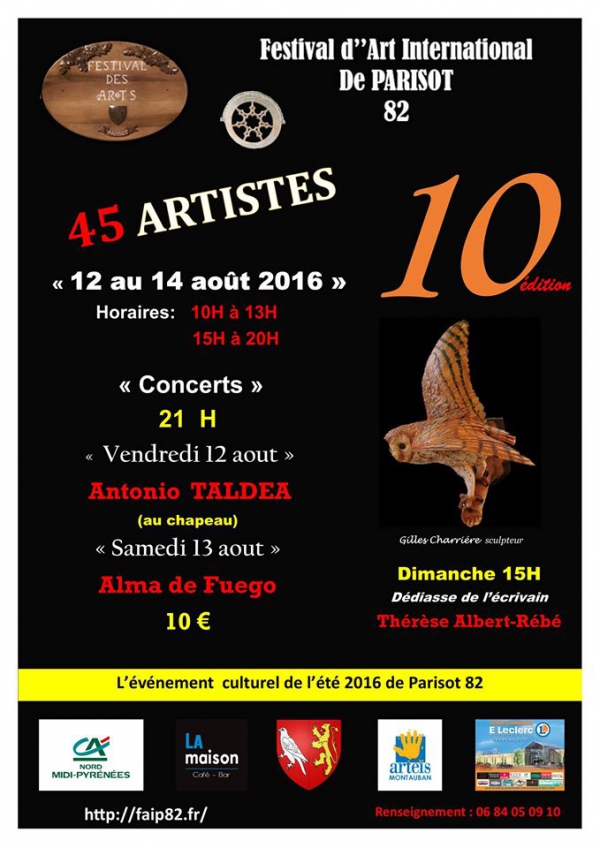 Festival d'Art International de Parisot, 12,13 et 14 août 2016