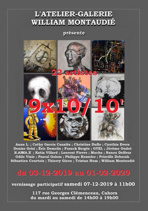 Expo collective 9 x 10/10 - Galerie William Montaudié - Cahors